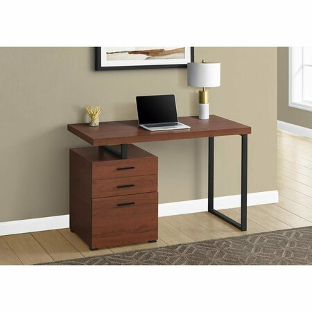 DAPHNES DINNETTE 48 in. Left & Right Face Metal Computer Desk Cherry - Black DA3079070